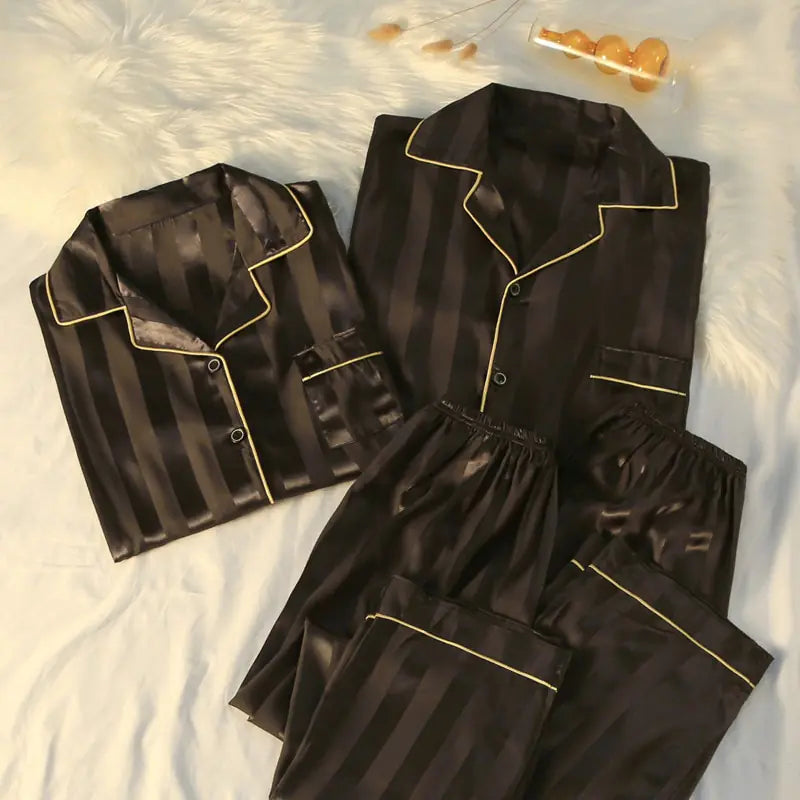 Couple Luxury Silk Pajamas Sets Rays treats