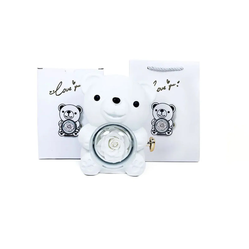 Rotating Bear Rose Jewelry Gift Box Rays treats