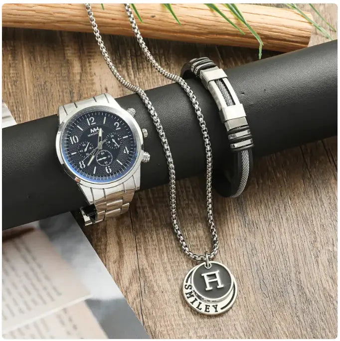 Men's Business Gift Holiday Birthday Gift Bracelet Necklace Watch Suit Rays treats