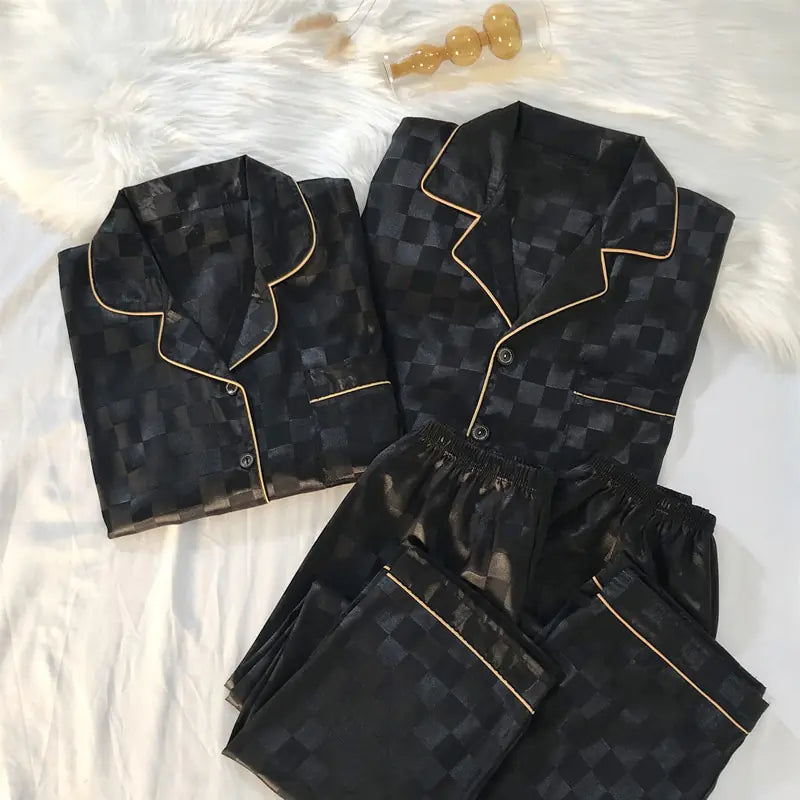 Couple Luxury Silk Pajamas Sets Rays treats