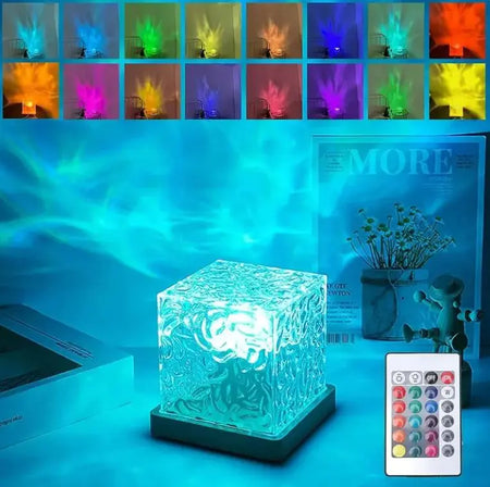 16 Color USB Charging Dynamic Rotating Water Wave Projector Rays treats