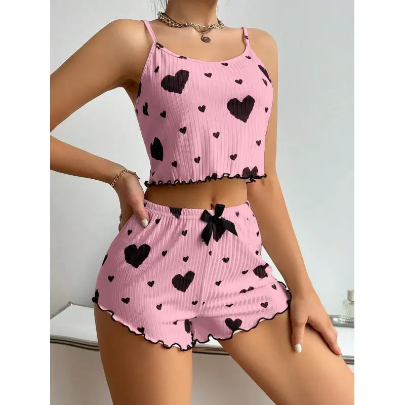 Heart Printed pajamas set Rays treats