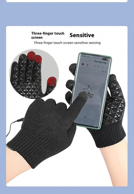 USB Heating Electric Heating Gloves Thermal Thickened Knitting Rays treats