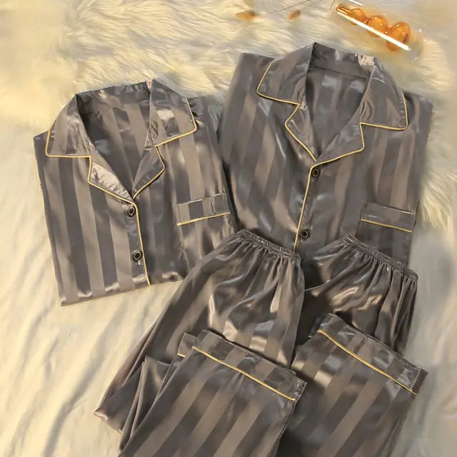 Couple Luxury Silk Pajamas Sets Rays treats