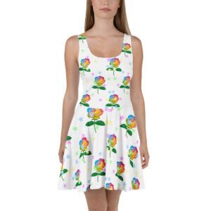 Colorful Rose Skater Dress