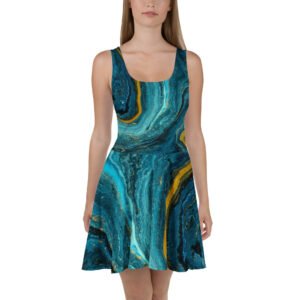 Gold Striped Marble Dress