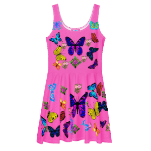Colorful Butterfly Skater Dress