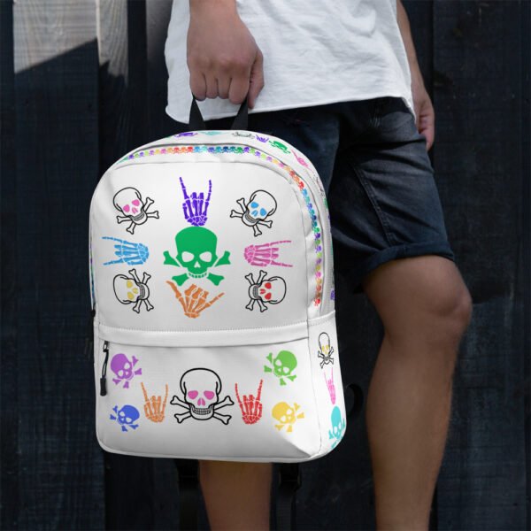 Colorful Skulls/Crossbone Backpack - Image 2