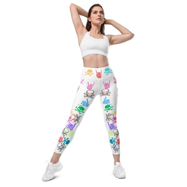 Colorful Skulls/Crossbones Leggings - Image 5