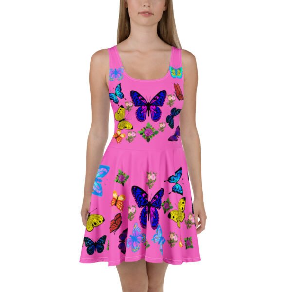 Colorful Butterfly Skater Dress - Image 2