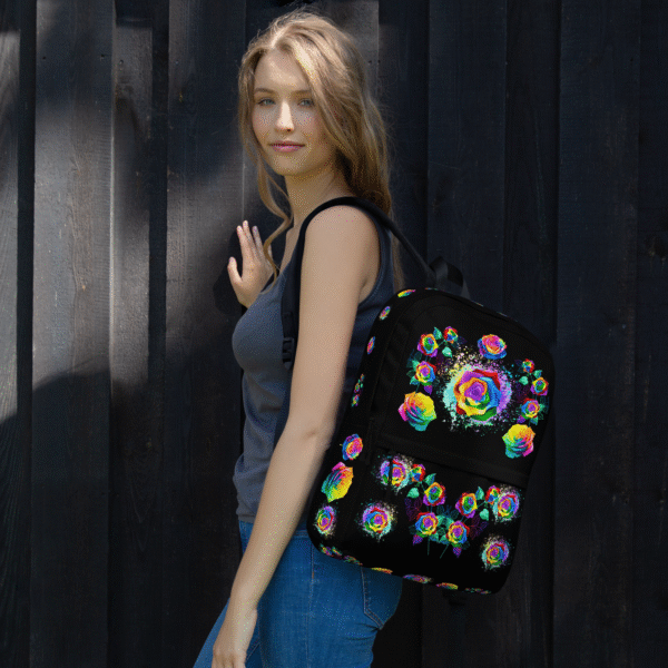 Colorful Rose Travel Backpack - Image 6