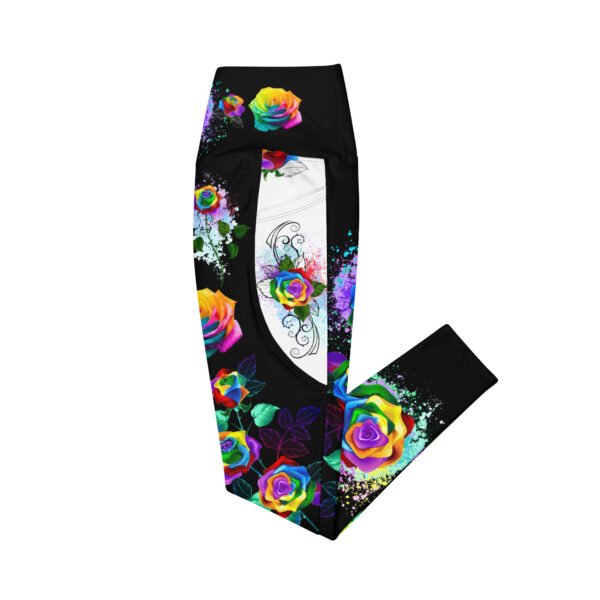 Colorful Rose Leggings W/Pockets - Image 4