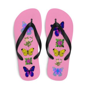 Colorful Butterfly Flip-Flops
