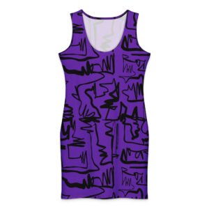 Velvet Scribbles Cotton Dress