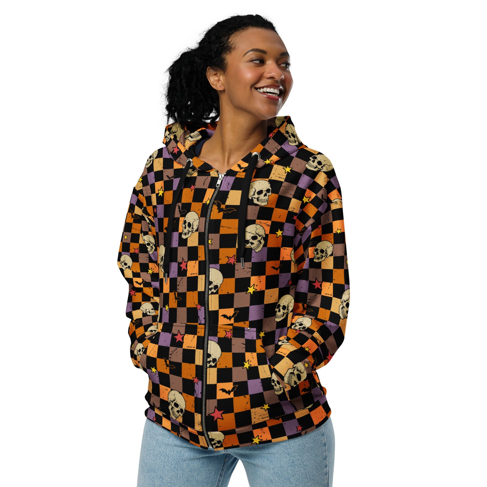 Checkered Zipup Hoodie - Image 3