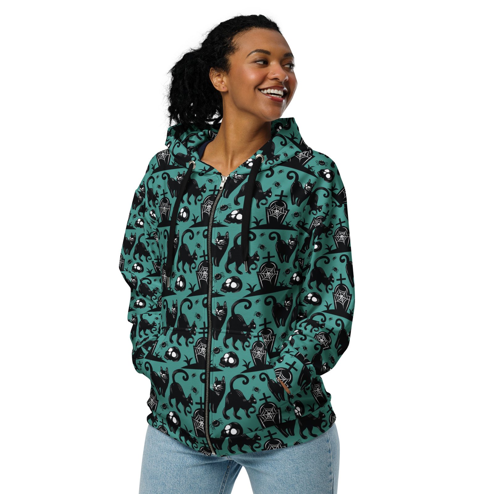 Trolling Kitty Zipup Hoodie - Image 3