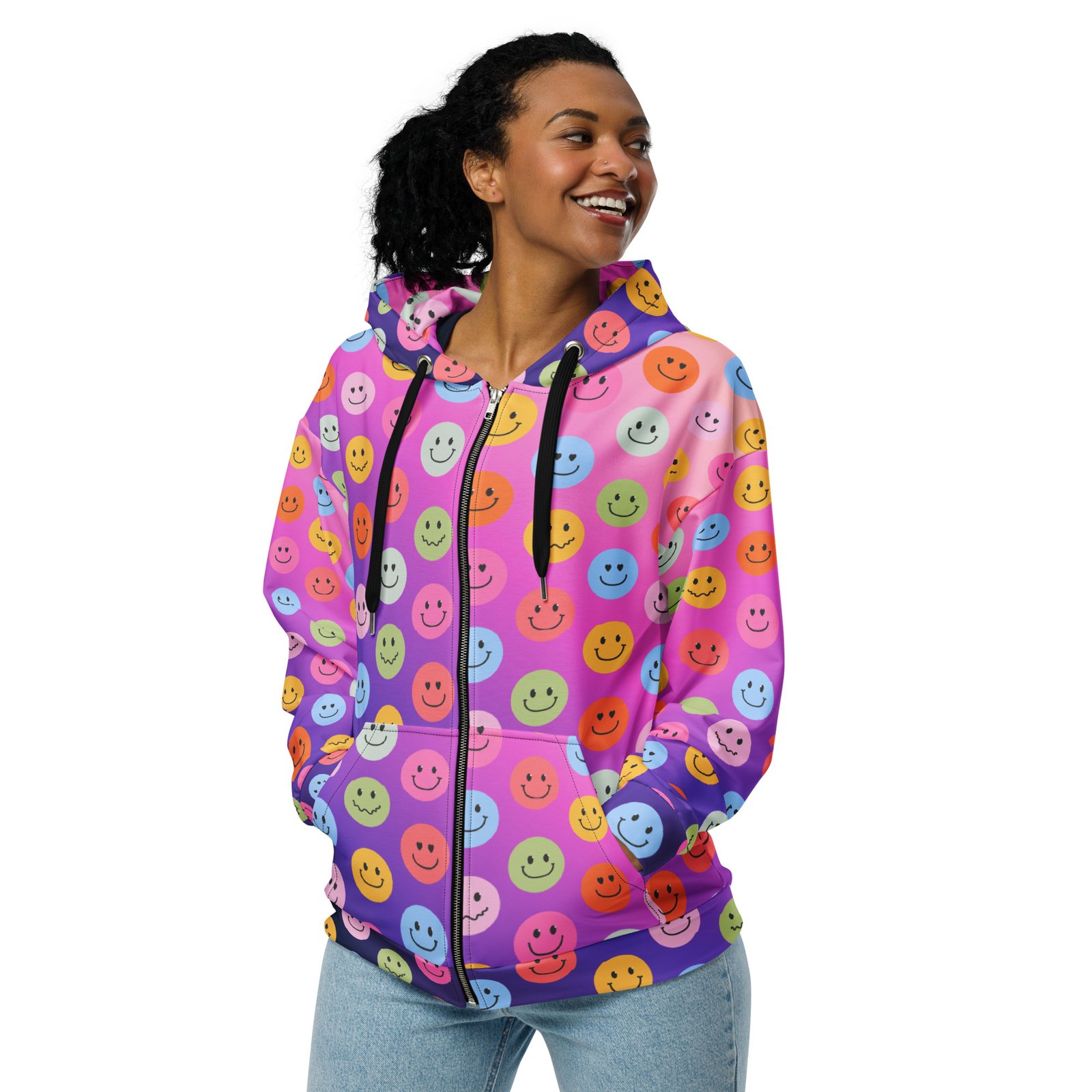 Highly Smiley Zipup Hoodie - Image 3