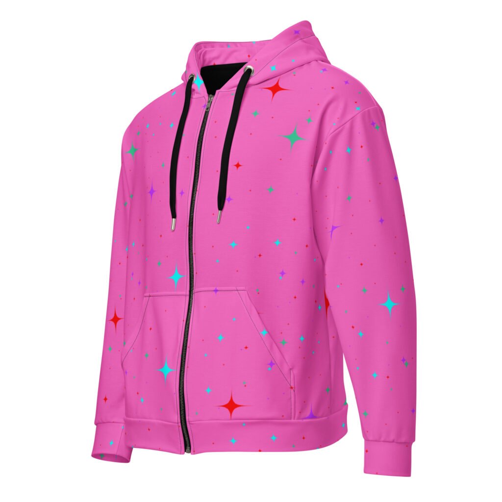 Pinky Sparkle Zipup Hoodie