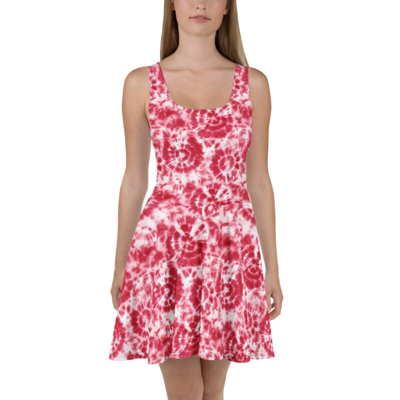 Swirling Red Skater Dress