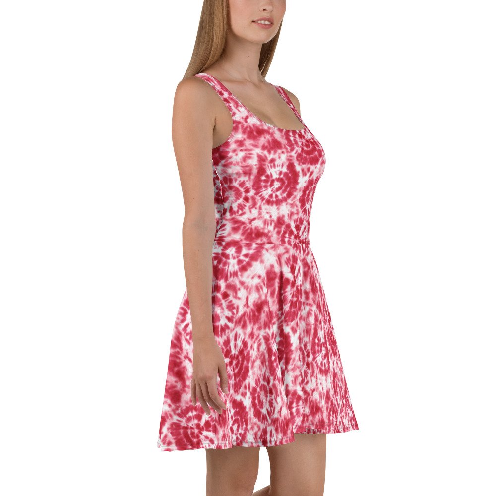 Swirling Red Skater Dress - Image 4
